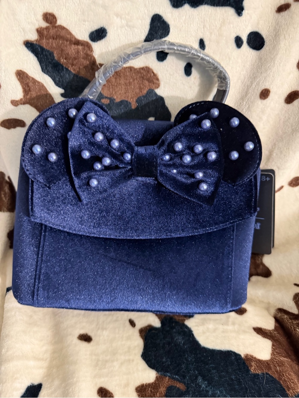Star Wars Navy Velvet Bow Handle Bag with Pearl Accents